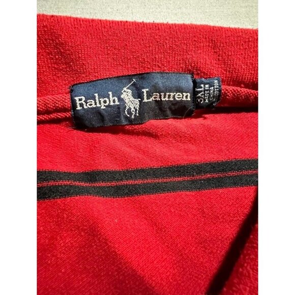 Ralph Lauren Polo Shirt Youth 3XL Red Striped Button Golfer‎ Short Sleeve Kidss. - Picture 4 of 9